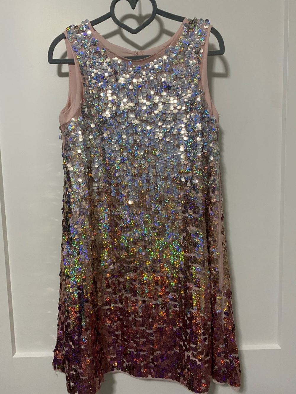 H&M Sequin Ombre Sleeveless Party Dress in Rose